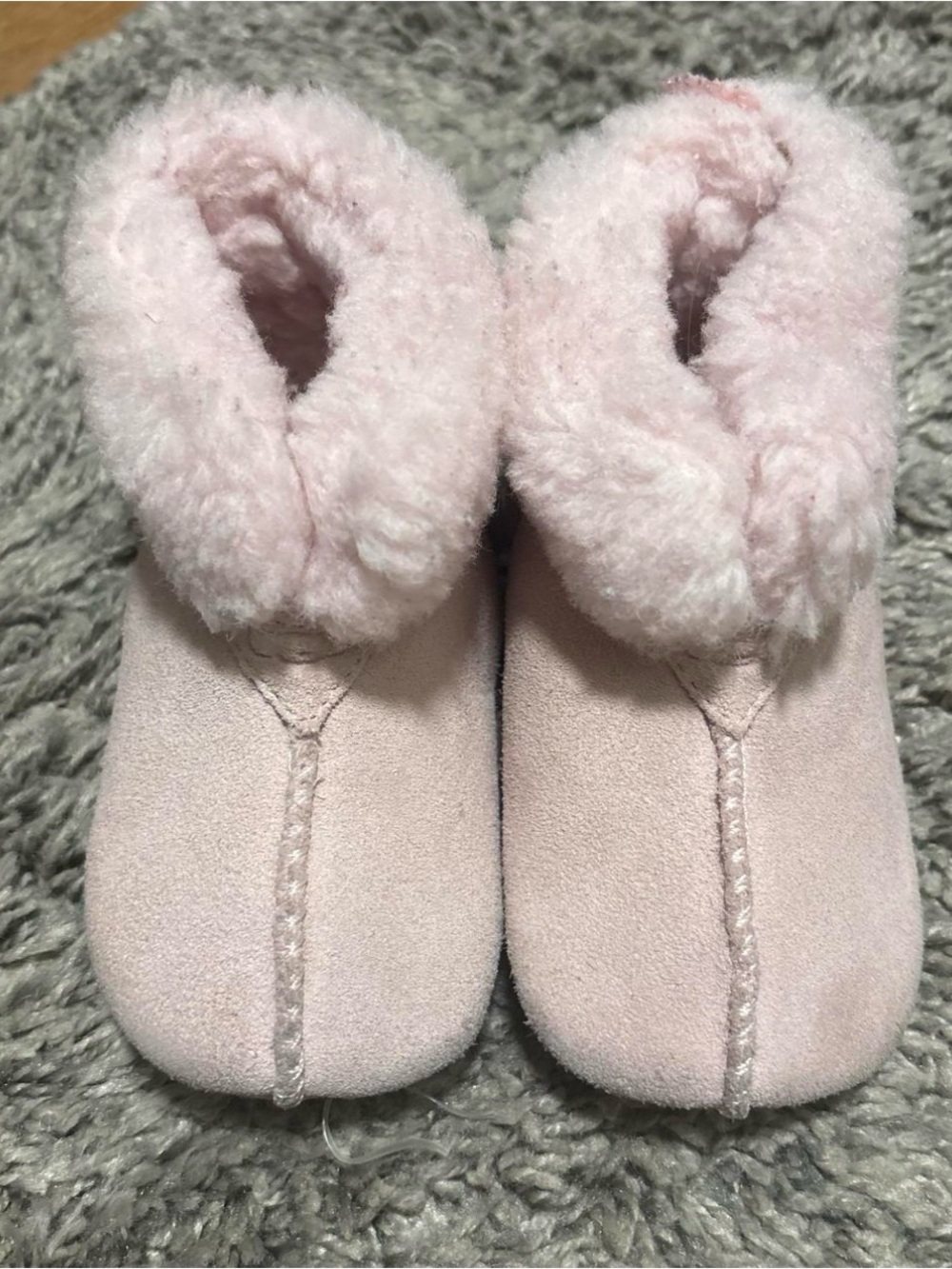 UGG Pale Pink Faux Shearling Bootie Slippers